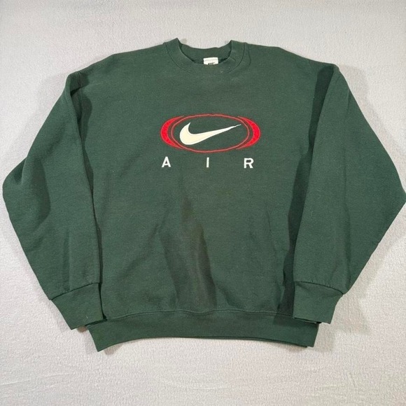 Vintage 90's Nike Air Green Crewneck Sweatshirt Streetwear XL